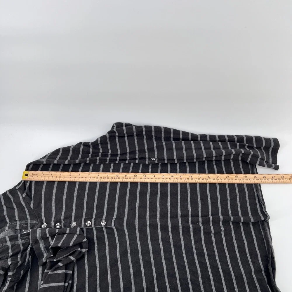 BKE Slim Fit Men‎ Striped Long Sleeve Hoodie Henley Shirt Size L